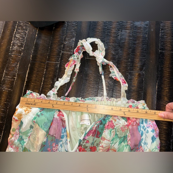 Anthropologie Patchwork Floral Midi Dress Boho Cottagecore XS -Medium Oversized - Picture 13 of 14